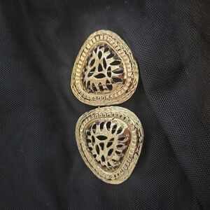Hammered Goldtone Laser Cut Belt Buckle